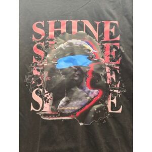Shine Graphic Tee Black Cotton M Signed NWOT